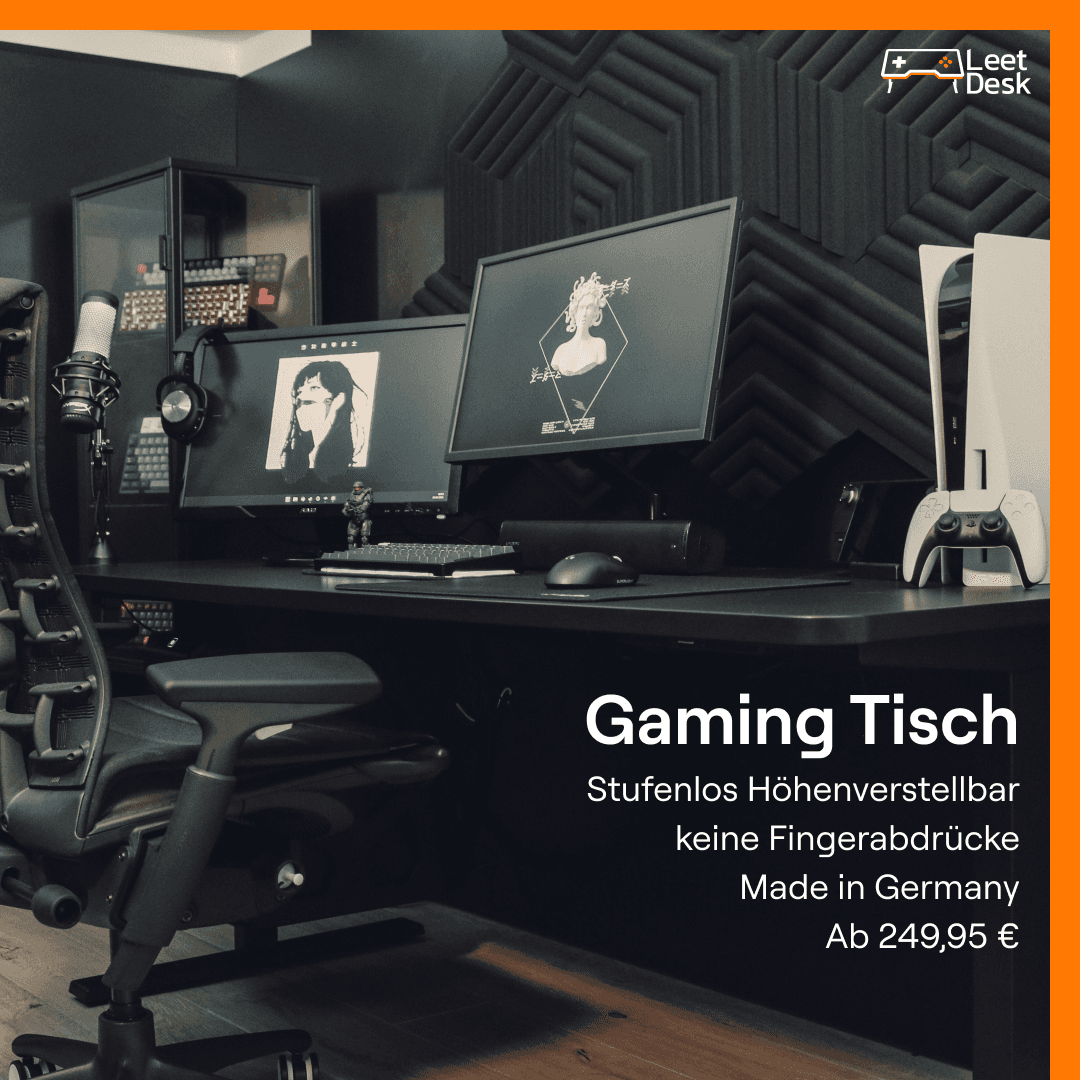 LeetDesk Gaming-Tisch in einem Gaming-Setup